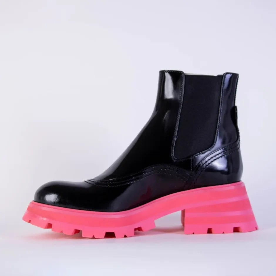 Best Fluo Pink Sole Chelsea Støvler Dame Chelsea Boots