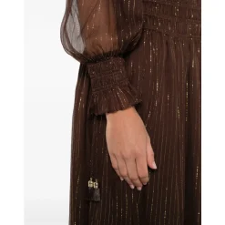 Discount Georgette Lang Kjole Med Lurex Detalje Dame Kjoler