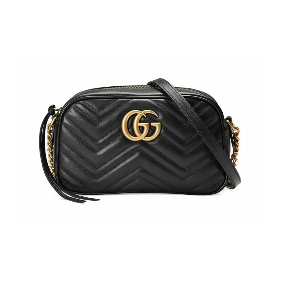 Sale GG Marmont Small Matelassé Shoulder Taske Dame Skuldertasker
