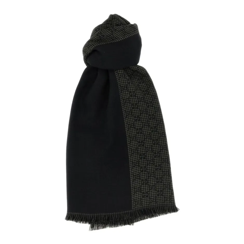 Clearance GG Wool Jacquard Scarf Halstørklæder Og Tørklæder