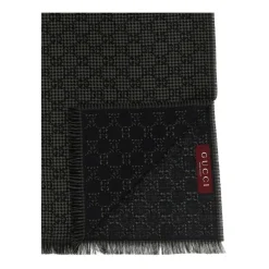 Clearance GG Wool Jacquard Scarf Halstørklæder Og Tørklæder
