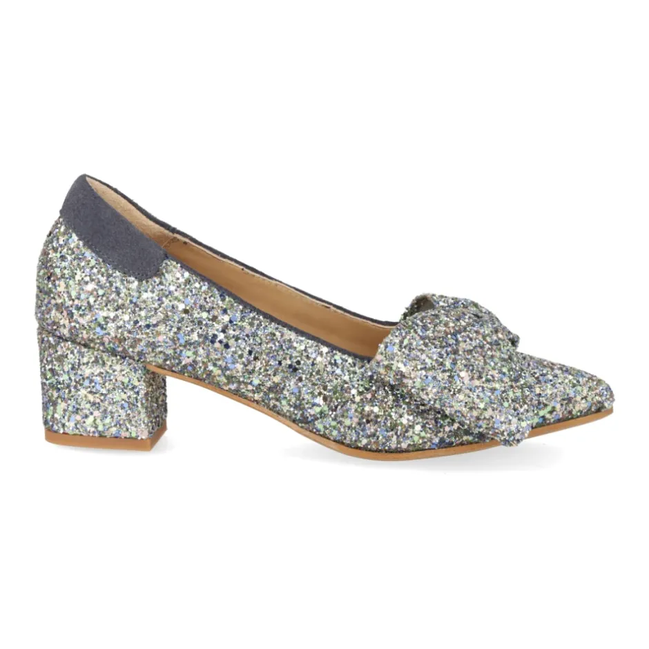 Clearance Glitter Pump med Sløjfe - Forårskollektion Dame Pumps|Stiletter
