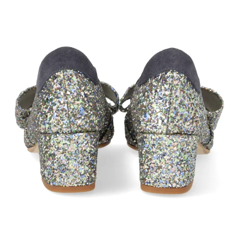 Clearance Glitter Pump med Sløjfe - Forårskollektion Dame Pumps|Stiletter