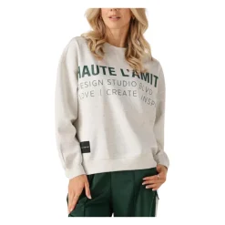 Best Bomuld Logo Sweatshirt til Kvinder Dame Sweatshirts|Striktrøjer & Sweatere