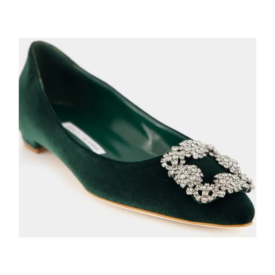 Best Velvet Krystal Flade Dame Ballerina Sko
