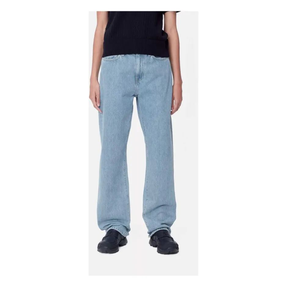 Sale Højtaljede Straight Leg Denim Bukser Dame Jeans