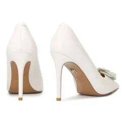 Outlet e læderpumps med glitrende blomst Dame Pumps|Stiletter