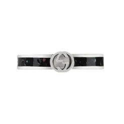 Clearance Interlocking G Ring Sterling Sølv Ikonisk Logo Dame Smykker