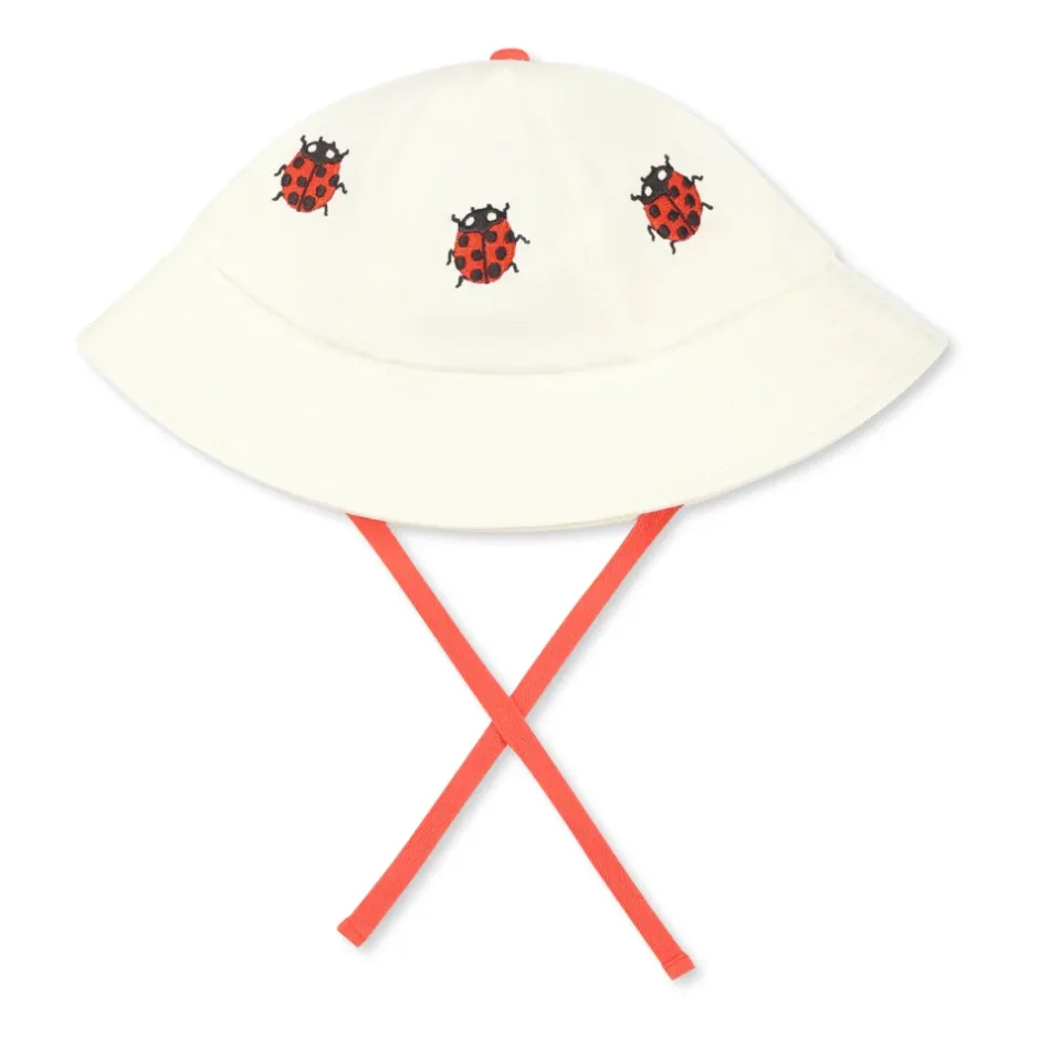 Outlet Ivory Bomuldscloche med Ladybugs Broderi Børn Huer & Kasketter