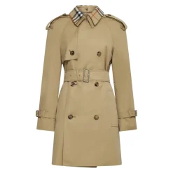 Hot Kort trenchcoat med ternede detaljer Dame Frakker