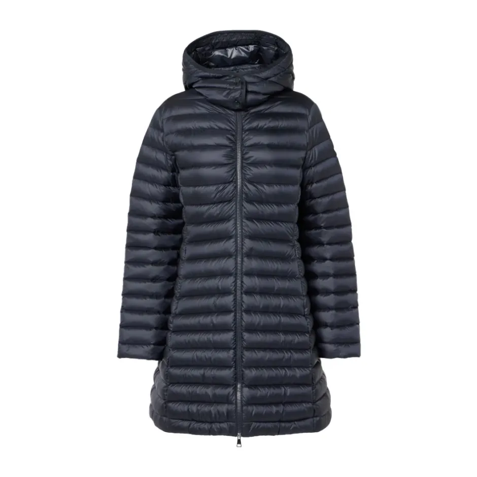 Outlet Lang Hættedunjakke Navy Dame Jakker