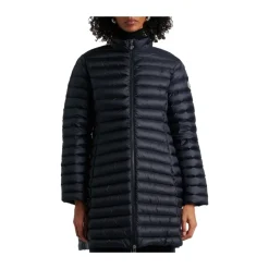 Outlet Lang Hættedunjakke Navy Dame Jakker