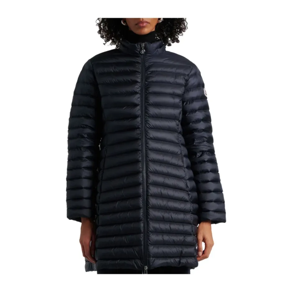 Outlet Lang Hættedunjakke Navy Dame Jakker
