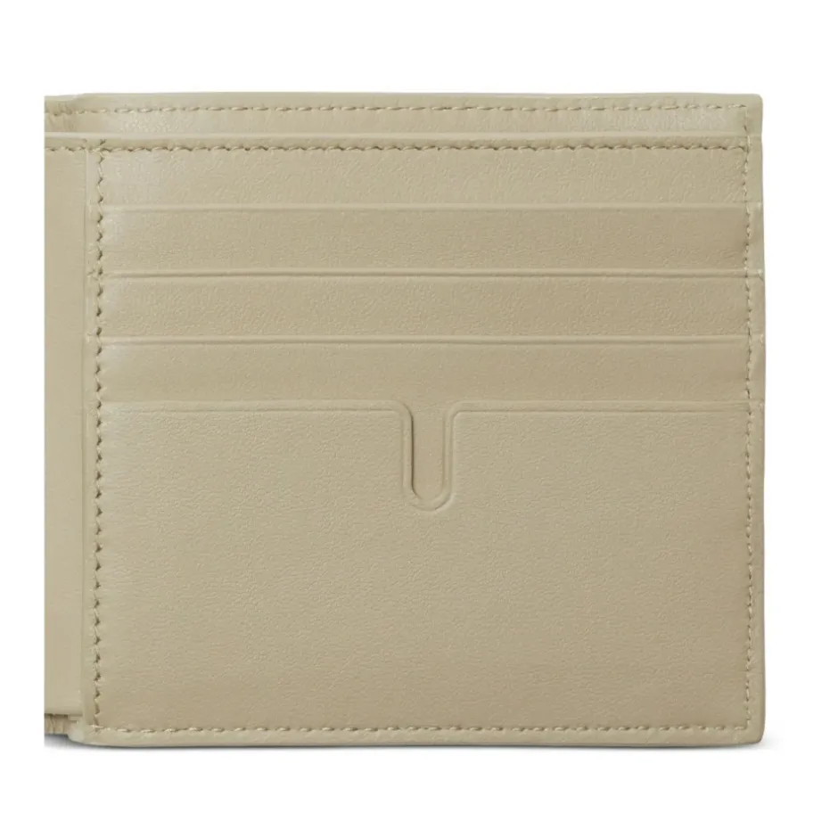 Sale Læder Bifold Pung med Logo Plaque Punge & Kortholder