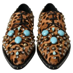 Sale Leopard Krystal Kjole Sko Dame Snøresko