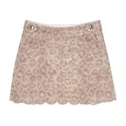 Hot Leopard Print Skirt med Bølget Kantskørt Børn Kjoler & Nederdele
