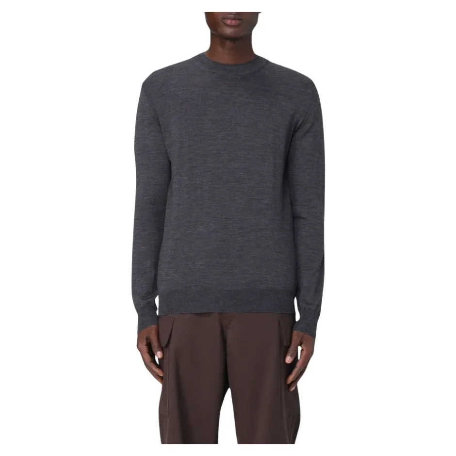 Online Let Merinouldssweater med Dobbelt Crew Neck Detalje Strik
