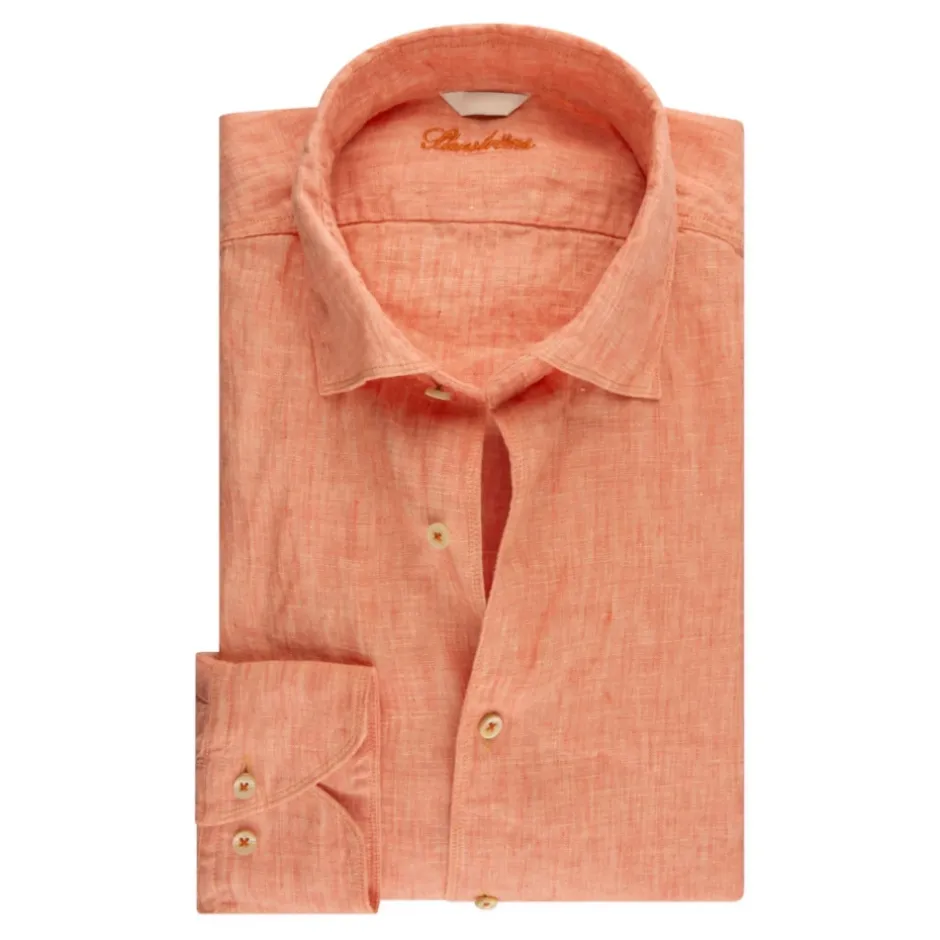 Hot Linned Slimline Skjorte med Perlemorsknapper Skjorter