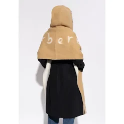 Logo Alpaca Wool Blend Hooded Scarf Halstørklæder Og Tørklæder