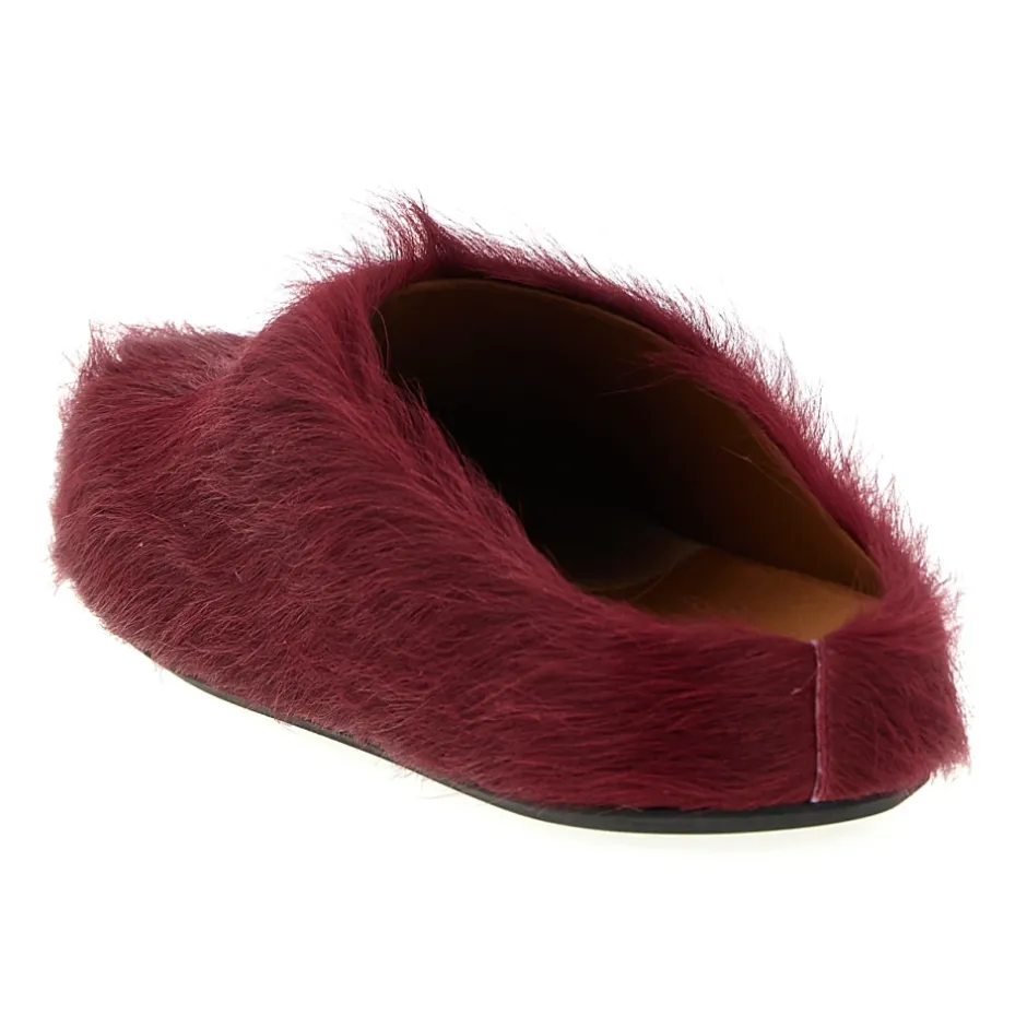 Hot Long Hair Calfskin Fussbett Sabot Hjemmesko
