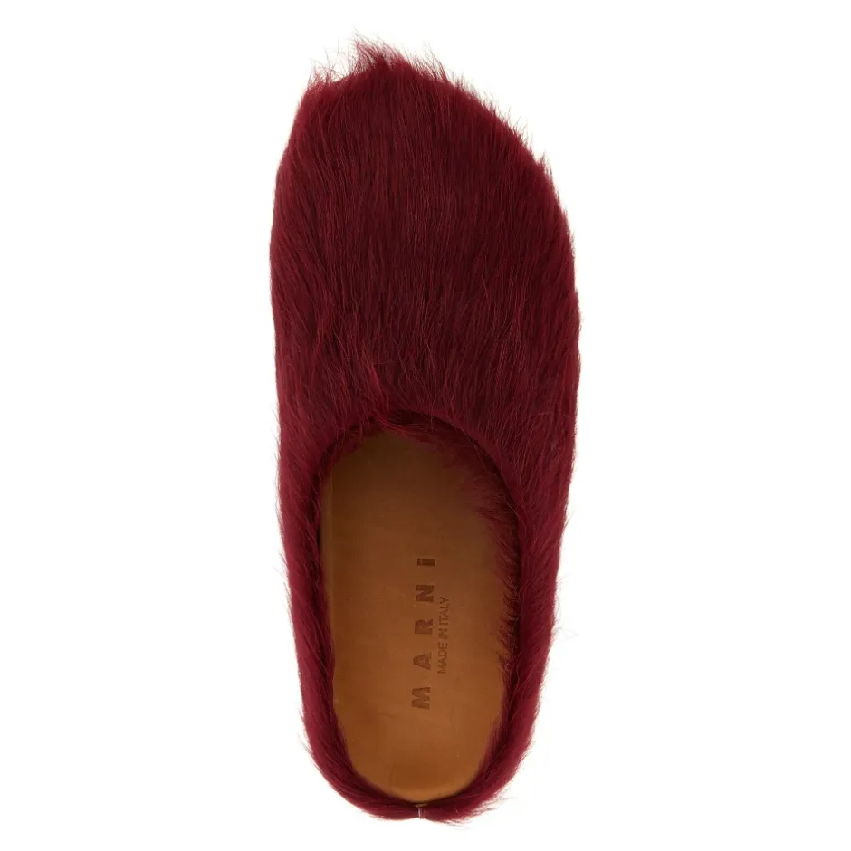 Hot Long Hair Calfskin Fussbett Sabot Hjemmesko