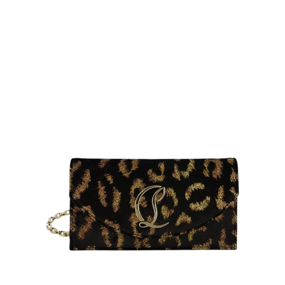 Clearance Loubi54 Leo Velvet Silk Clutch Dame Skuldertasker