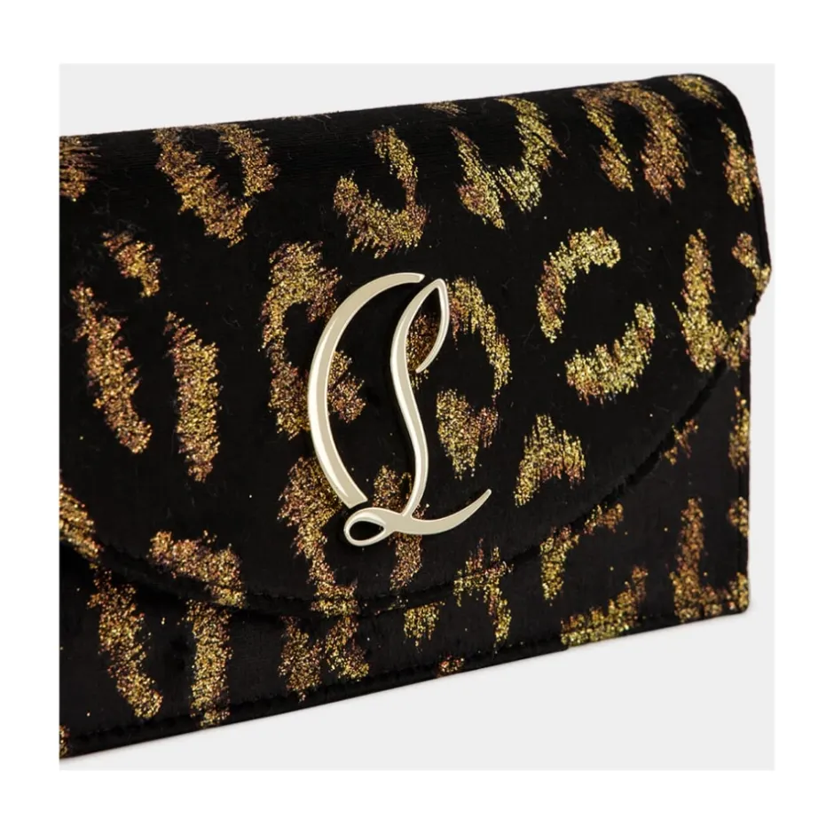 Clearance Loubi54 Leo Velvet Silk Clutch Dame Skuldertasker