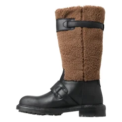 New Luksus Shearling Læder Lange Støvler Vinterstøvler