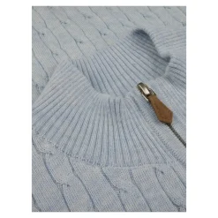 Outlet Lyse Cable Knit Half Zip Strik