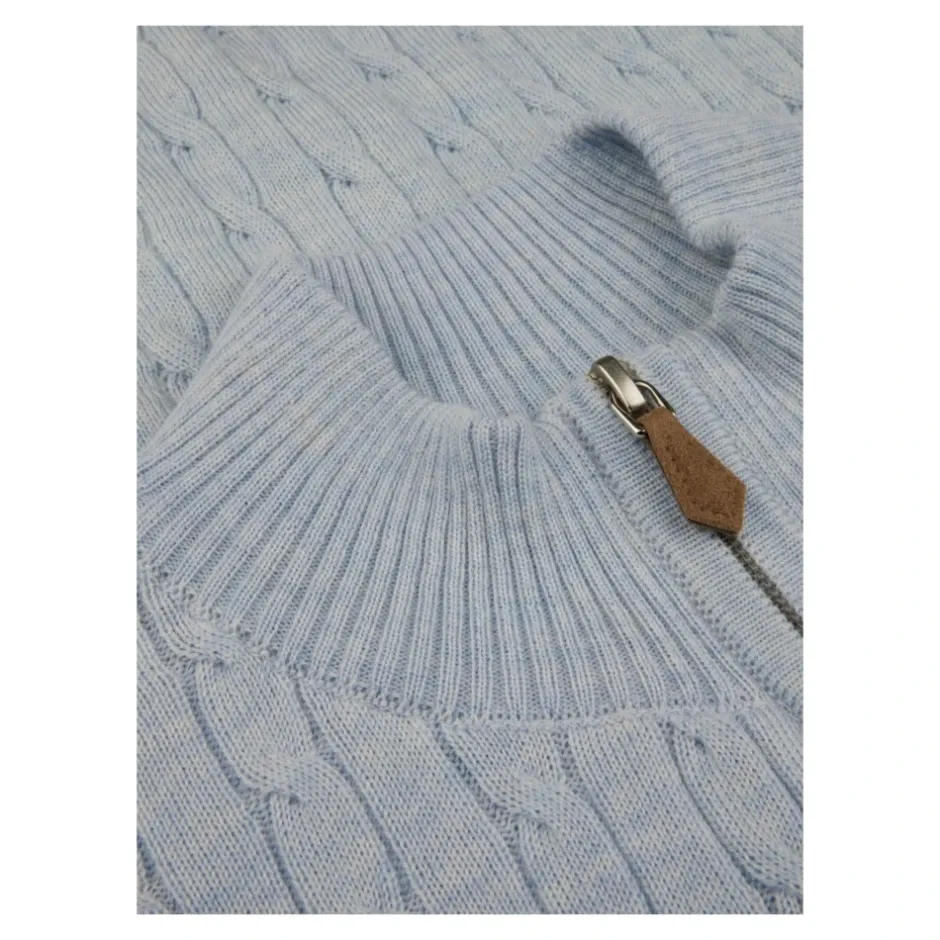 Outlet Lyse Cable Knit Half Zip Strik