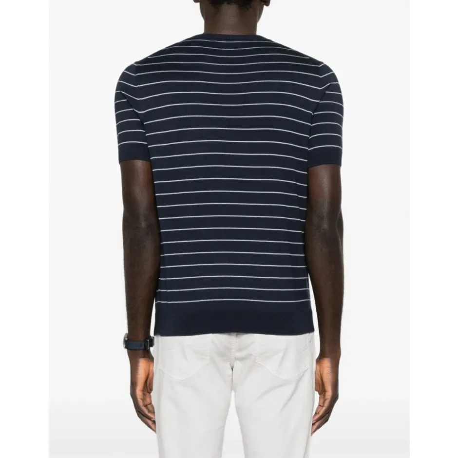 Clearance Maglia girocollo in maglia manica corta a righe Strik