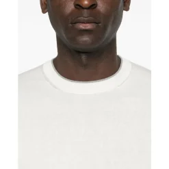 Clearance Maglia girocollo mezza manica con bordi rigati Strik