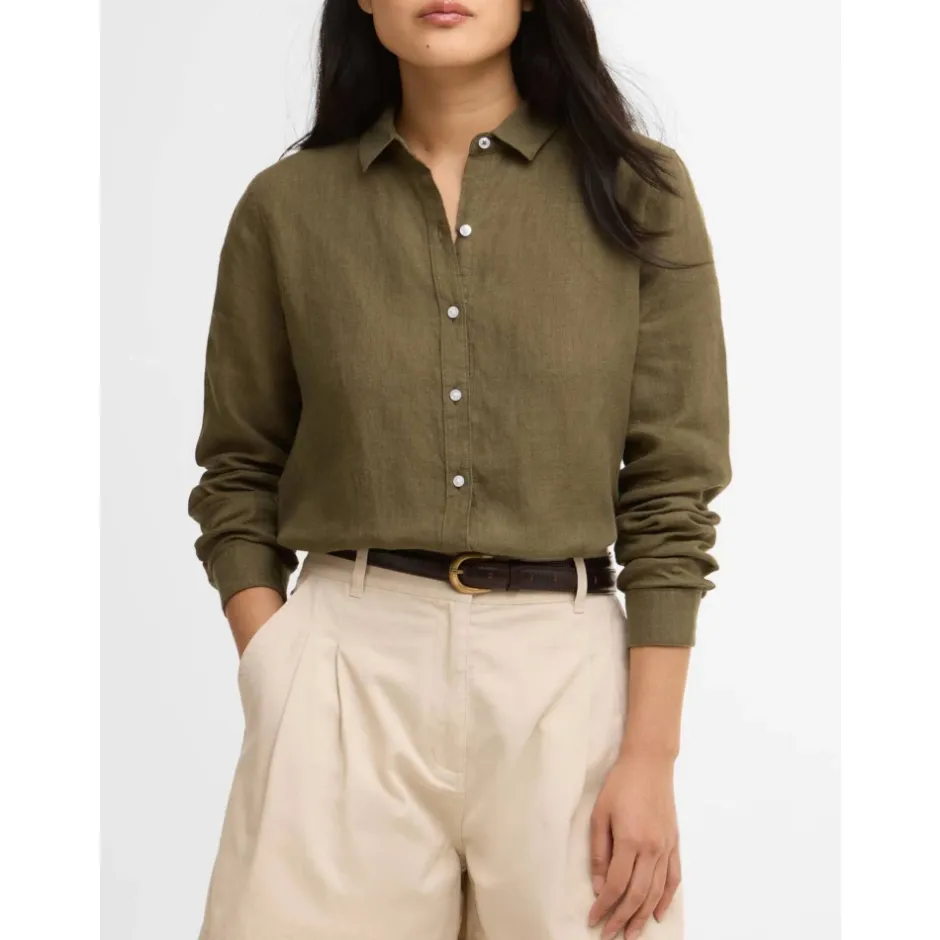 Sale Marine Relaxed Langærmet Skjorte Dame Bluser & Skjorter