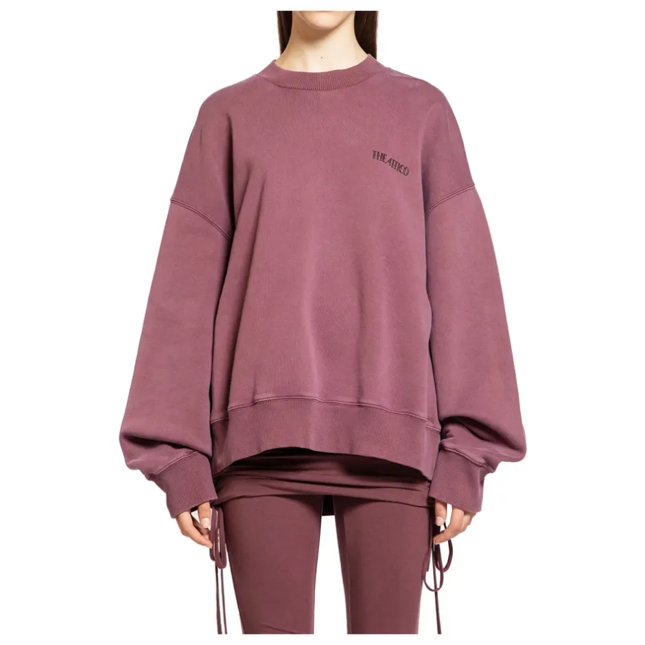 Outlet Mauve Fade Bomuld Crewneck Sweatshirt Dame Sweatshirts