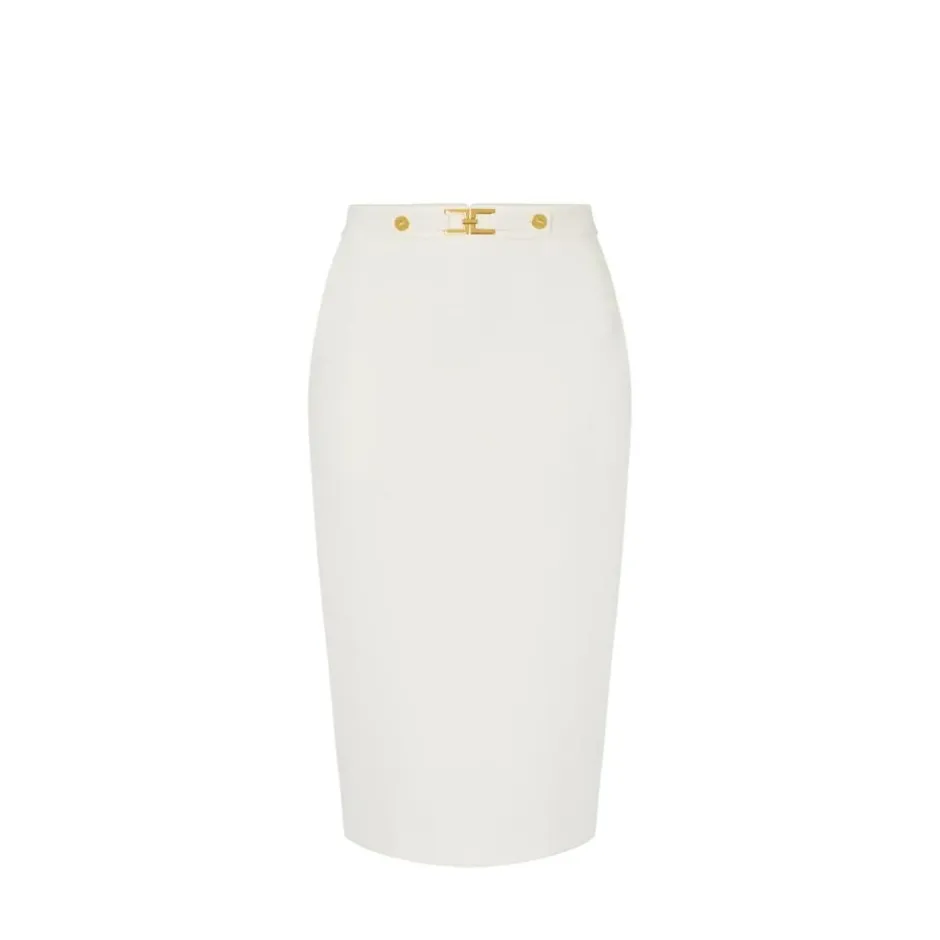 Online Nederdel i crepe stof med juvel logo Dame Nederdele