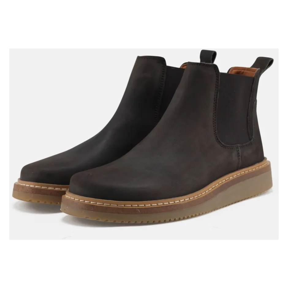 Online Nubuck Bison Støvle Gry Stil Dame Chelsea Boots