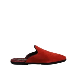 Best Orange Velvet Slides Lædersål Hjemmesko