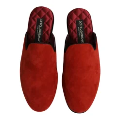 Best Orange Velvet Slides Lædersål Hjemmesko
