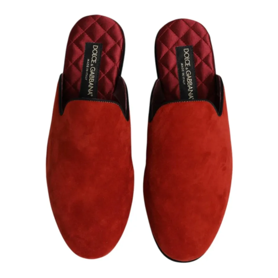Best Orange Velvet Slides Lædersål Hjemmesko