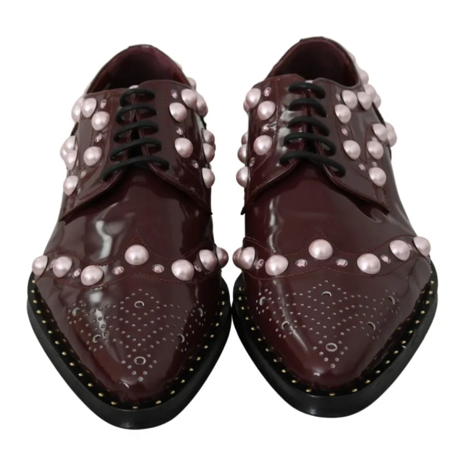 Clearance Pearl Embellished Oxfords Dame Snøresko