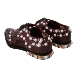 Clearance Pearl Embellished Oxfords Dame Snøresko