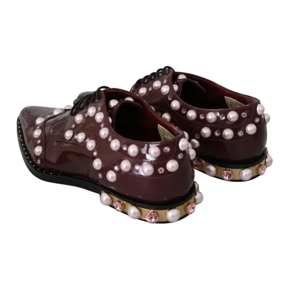 Clearance Pearl Embellished Oxfords Dame Snøresko