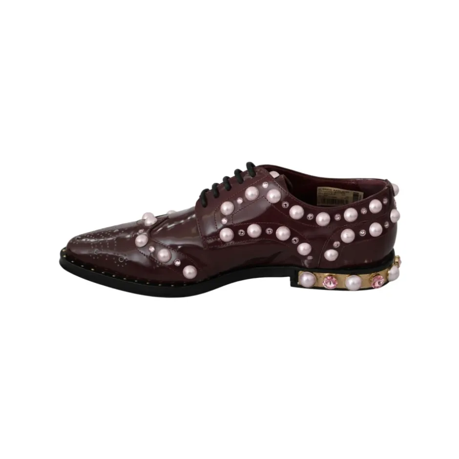 Clearance Pearl Embellished Oxfords Dame Snøresko