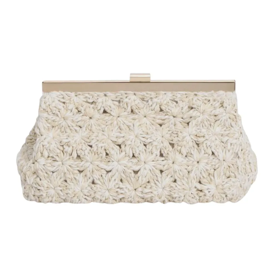 Discount Raffia Blomster Clutch Elegant Skuldertaske Dame Clutch