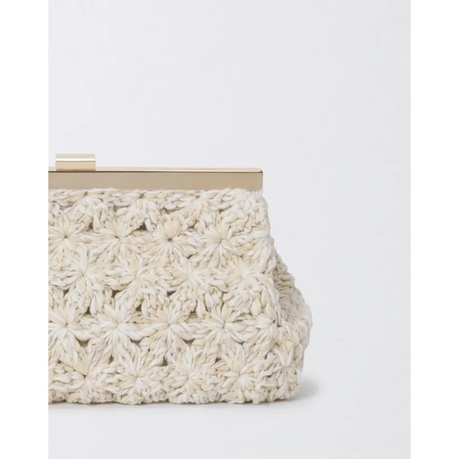 Discount Raffia Blomster Clutch Elegant Skuldertaske Dame Clutch