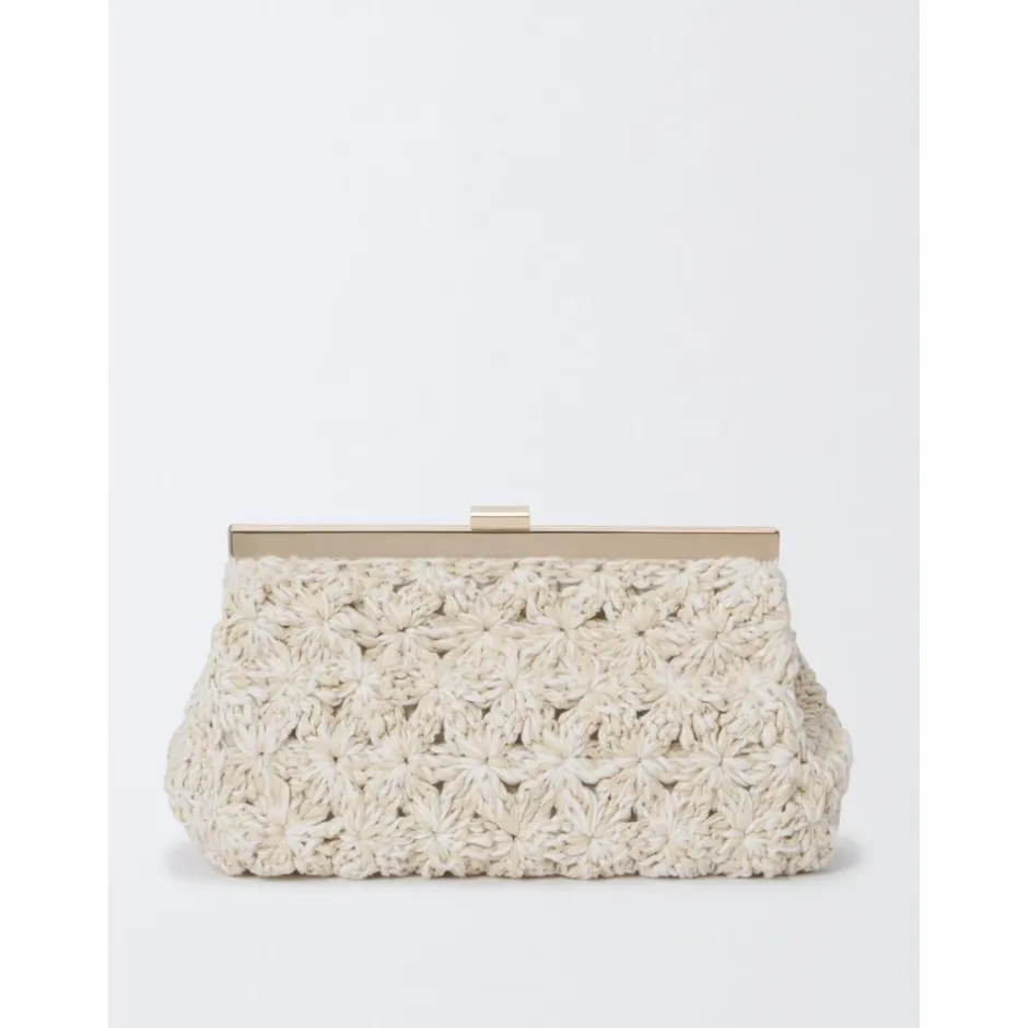 Discount Raffia Blomster Clutch Elegant Skuldertaske Dame Clutch