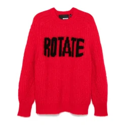 Clearance Intarsia-Strik Trøje med Logo Dame Striktrøjer & Sweatere