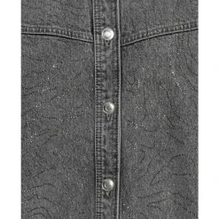 Rhinestone Denim Skjorte Dame Bluser & Skjorter