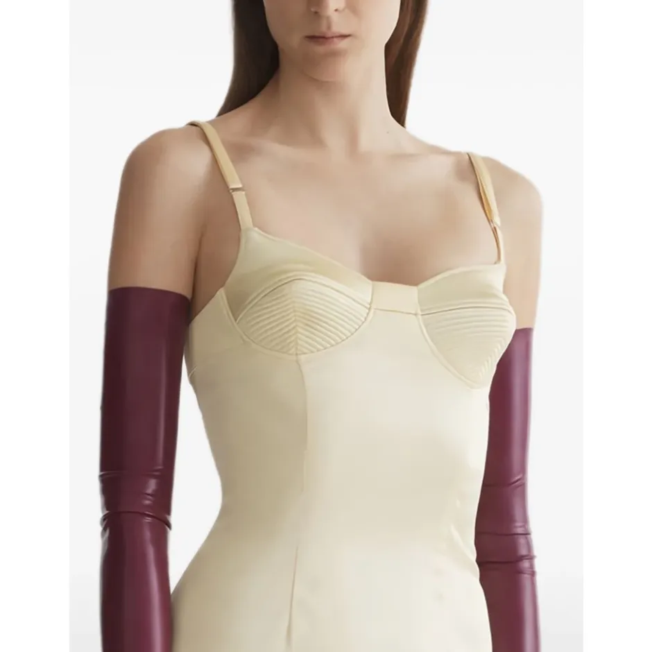 Best Ribbed Bodice Midi Dress Dame Kjoler