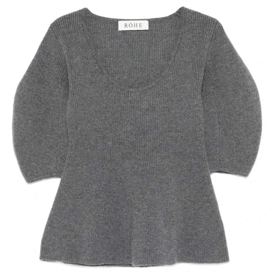 New Ribstrikket Top med Rund Halsudskæring Dame Striktrøjer & Sweatere